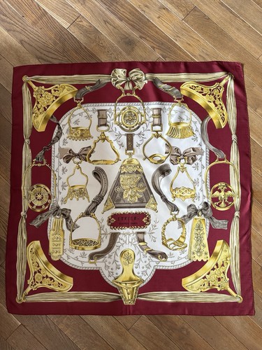 Vintage HERMES,,Etriers’’ F.De La Perriere Silk Scarf 90/90cm!