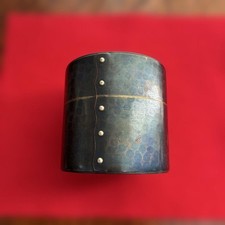 Inscribed Tea Caddy 7.5cm Diameter Used