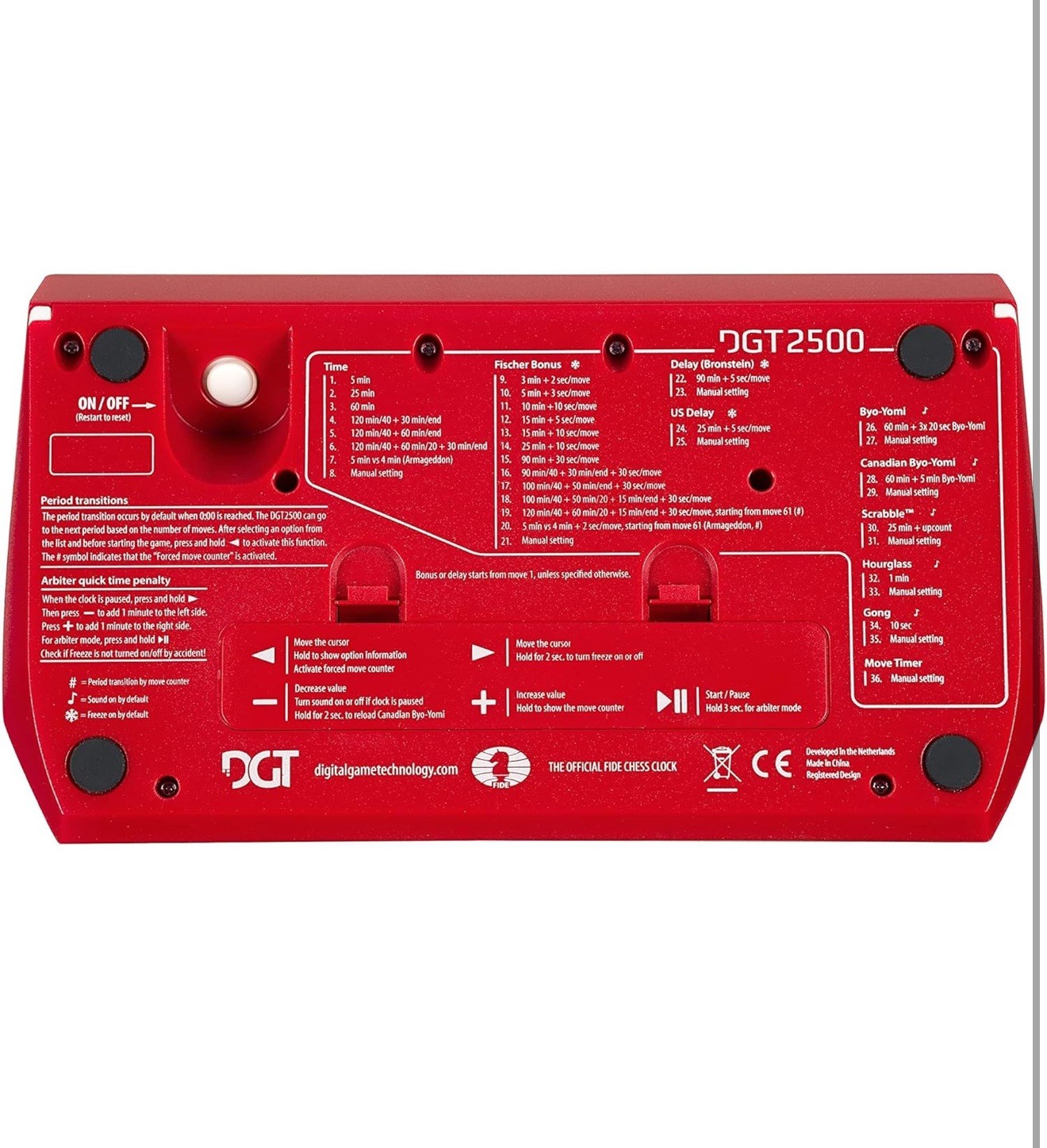 DGT 2500 Official FIDE Digital Chess Clock FACTORY SEALED 