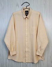 STAFFORD TRAVEL Wrinkle Free Oxford Fitted 18 34 - 35 Long Sleeve Button Down