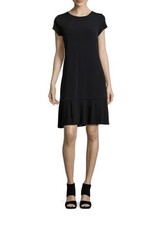 MICHAEL MICHAEL KORS Pleated Shift Dress Black Large