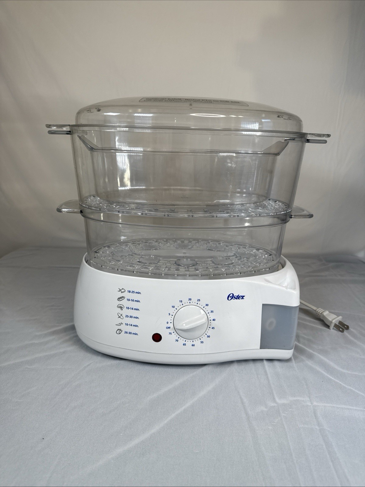 Oster Two Tier Food Steamer & Rice Cooker Model #5711 No Box