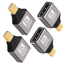 8K 1.4 Mini DisplayPort to DisplayPort Adapter 4 Pack，Thunderbolt 2 Compatible