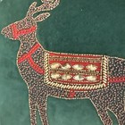 Beaded Christmas Reindeer Velvet Pillow 16x16 — photo 2