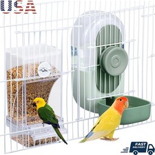 Automatic Bird Feeder Waterer Set No Mess Large Capacity Medium Large Birds New