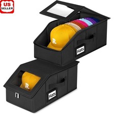 Stackable Baseball Cap Storage Organizer 14 Hat Capacity Dustproof Accessory Box