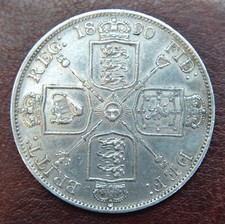 1890 Queen Victoria - Silver Double Florin - Nice Grade.