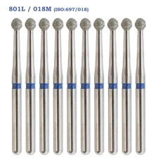 Dental Diamond Burs FG Surgical Long Round Ball 801L/018M BR-L31 Standard Grit