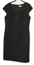 Tahari Arthur S Levine Dress Women’s 12 Black Sheath Short Sleeve Lined Stretch