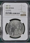1897 Silver Morgan $1 UNC Details Cleaned NGC Slab