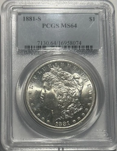 1881 S Silver Morgan Dollar PCGS MS64