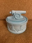 VTG Westmoreland Specialty Company Civil War Canon On Drum Milk Glass Box