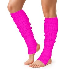 Long Leg Warmers for Women 24 Inch over The Knee Knit One Size 1 Rose Red