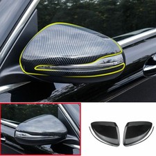 2PC ABS Carbon Fiber Fit For Benz GLA Rear View Side Door Mirror Cover 2020-2023