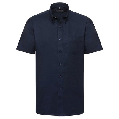 Russell Collection Klassisches Oxford Hemd   Kurzarm Shirt mit Kragen Herren