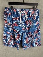 Kanu Surf Mens M Cargo Board / Swim Shorts Tie Dye 4 Pockets 1 Mesh Inner Pocket