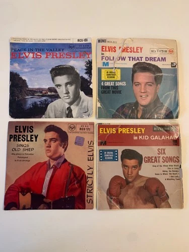 JOB LOT OF 4 DIFFERENT ELVIS PRESLEY E.P.'S  VINYL  7" SINGLES