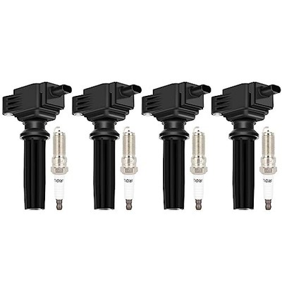 ECCPP UF670 4 ignition coils with 4 iridium Spark Plugs for ford for Lincoln
