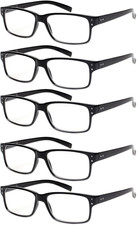 Reading Glasses 5 Pairs Spring Hinge 0.5 Diopter for Men and Women