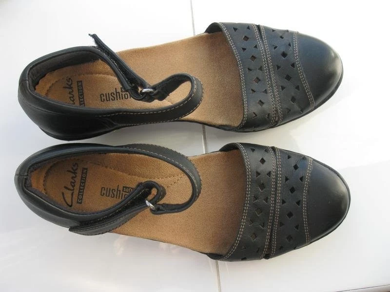 Women Clarks Heels Black Leather 36 #7ASC - Bild 3 von 4