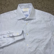 SuitSupply Dress Shirt Mens 15.5 Blue Egyptian Cotton Slim Fit Button-Down