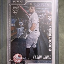 Topps 2025 Series 1 Aaron Judge Yankees Dugout Peeks Insert #DP-4 Baseball Card