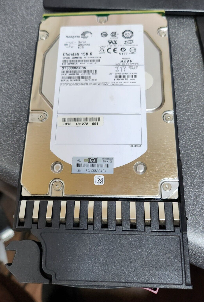 HP AJ736A 480938-001 481272-001 300GB 15K RPM DP SAS 3.5