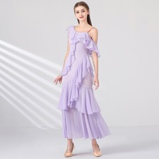 Latin Ballroom Dance Dress Modern Salsa Waltz Standard Long Dress C063 4 Colors
