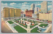 San Francisco California~Union Square Shows Garage~Artist Linen Colourpicture PC