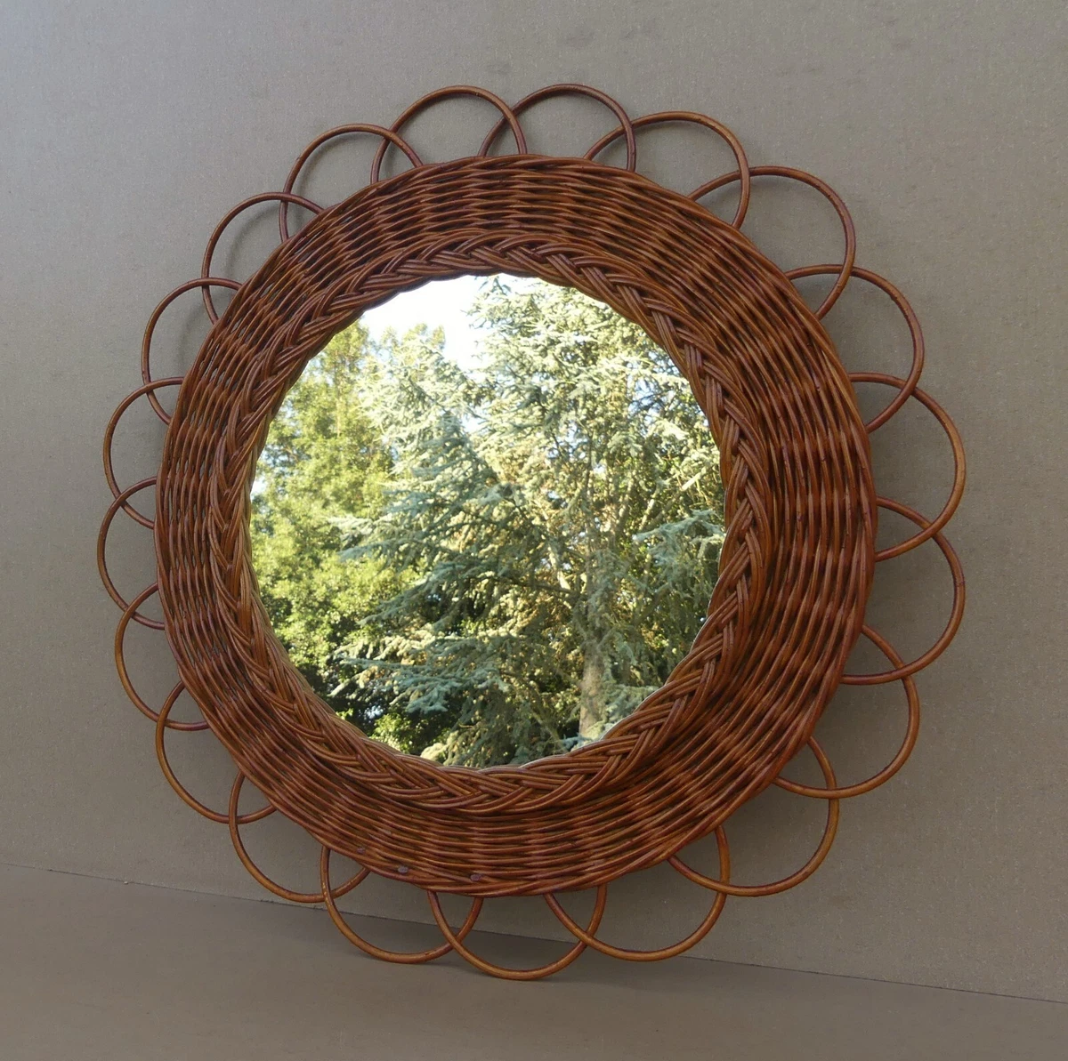miroir-rotin-pomme | Brocante en ligne