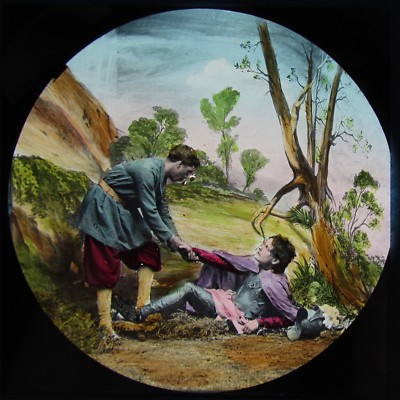 Glas Magische Laterne Dia PILGERFORTSCHRITT NR24 UM 1890 FOTO JOHN BUNYAN GESCHICHTE
