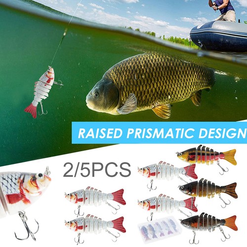2/5Pcs 7 Segment Fishing Lure Multi Jointed Fishing Lure Set Hard Lure