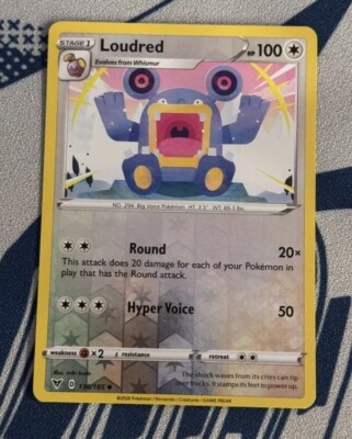 Loudred - Vivid Voltage - 136/185 - Reverse HOLO Pokemon Card - NM