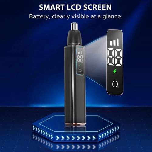 Ear and Nose Hair Trimmer with LED Display, USB Rechargeable Nose Trimmer - Picture 4 of 9