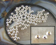 100 ea STERLING SILVER Seamless 2mm Round Beads