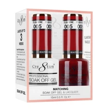 Cre8tion Soak Off Gel Polish & Matching Nail Lacquer -  #05 Plum Wine