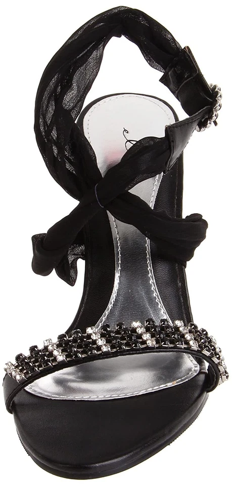 Ellie Shoes 457-Paula 4-Inch Heel Rhinestone Sandal Black Size 8 - Image 4 of 4