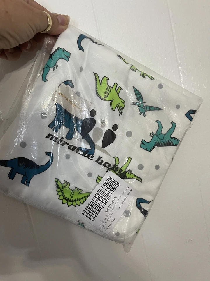 Miracle Baby динозавр одеяло пеленки хлопок эластичной соответствующий шляпа новый в упаковке 36 X 36 - Изображение 2 из 4