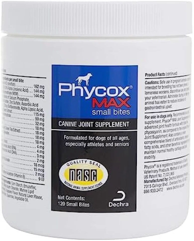 DECHRA PhyCox Max Small Bites Canine Joint Support, 120ct