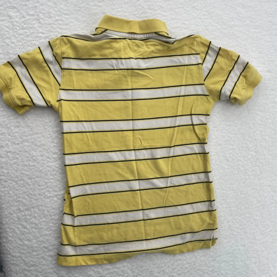 Faded Glory Shirt Youth Boy's Yellow Striped Polo Size 8 Collared Short Sleeve - Image 4 of 4