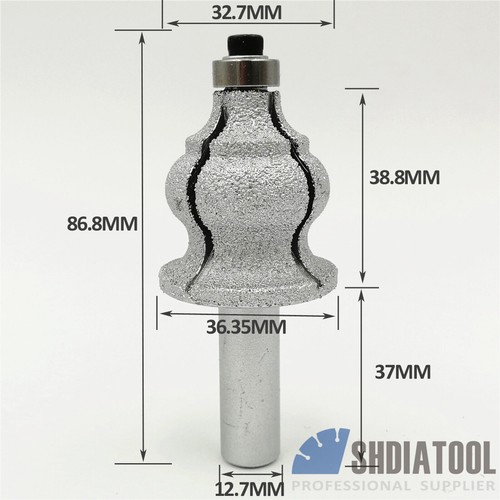 1pc Vacuum Brazed Diamond Router Bits With 1/2" Shank For Stone Marble Cutter a - Picture 33 of 44