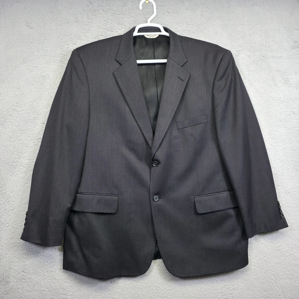 Pronto Uomo Suit Mens 46S Charcoal Gray Wool Pleated Pants 40x27 Preppy Business - Image 2 of 4