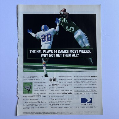 Vintage Direct TV Magazine Print Ad Full Page Color Advertisement 1994