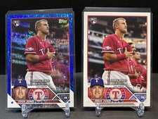 2023 Topps Update Josh Jung BLUE Foil 703/999 Rookie Debut SP & Base Rangers