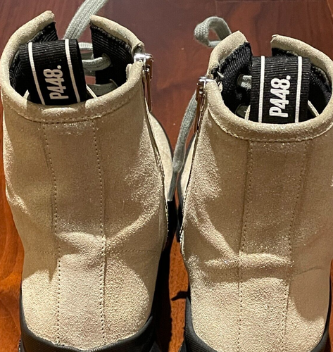 Vibram size 7 Cream Pink Ankle Boots Sneaker Biker Motorcycle Zip Unisex italy - Picture 3 of 16