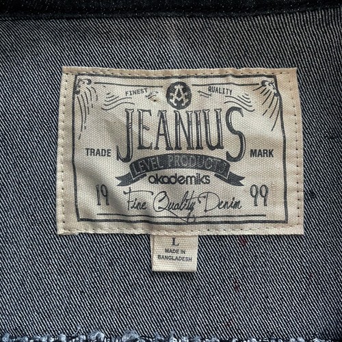 NWT Men’s Jeanius Akademiks Graphite Paint Splatter Jean Jacket, Size L - Picture 6 of 15