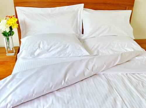 1200 TC Egyptian Cotton Duvet Cover Set Dual Self-Stripe/Plain Sateen design 5 c - Picture 9 of 32