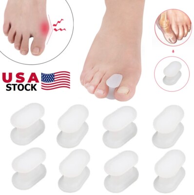 8-Pack Silicone Toe Separators – Soft Gel Bunion Spacers, Foot Pain Relief, Unisex