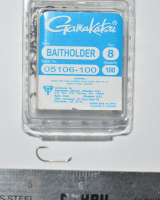 gamakatsu baitholder hook size 8   100 per pack   05106  super value pack
