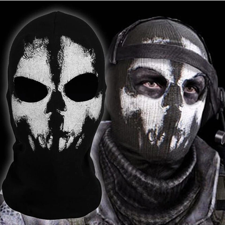 Motorcycle Game Balaclava Hood Ghost Skull Full Face Cover CS Halloween Mask US - Image 2 of 4